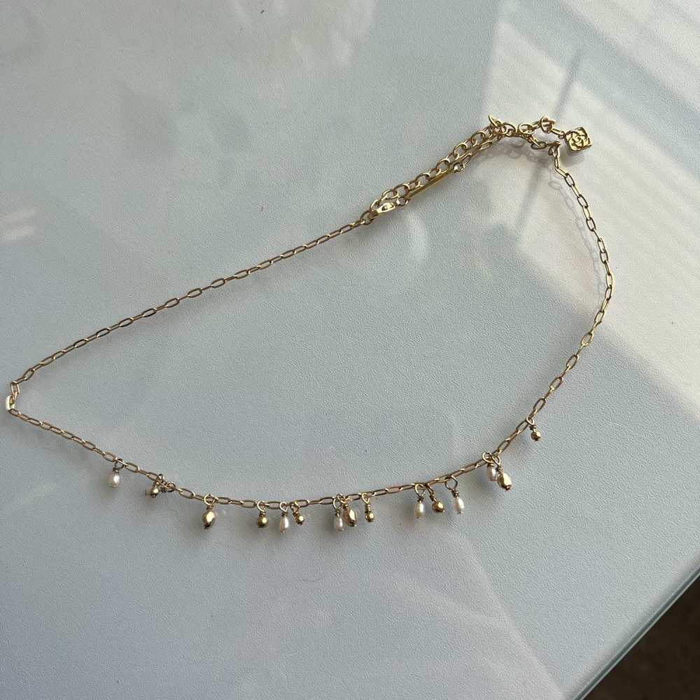 Elegant Gold Pearl Charm necklace